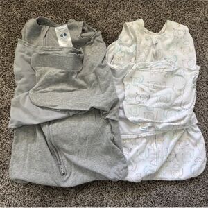 Halo Sleep Swaddles Cozy Gray and White Kids Pajamas